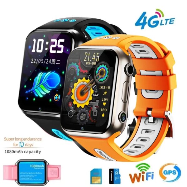 4G GPS Wifi location Student/Children Smart Watch Phone android system app install Bluetooth Smartwatch SIM Card Android 9.0 W5