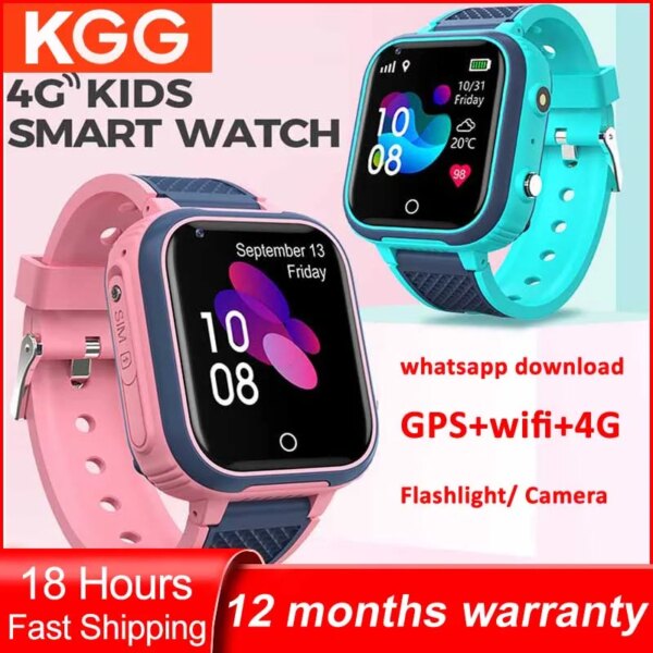 4G Kids Smart Watch GPS WIFI Waterproof APP Download Video Call Remote Monitor Tracer Location Phone Clock Global Version