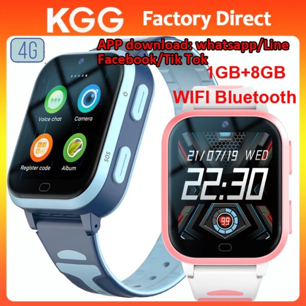 4G Kids Smart Watch Phone GPS Tracker 1GB+8GB Bluetooth WIFI HD Video Call Remote Monitor Alarm Clock APP Download Support