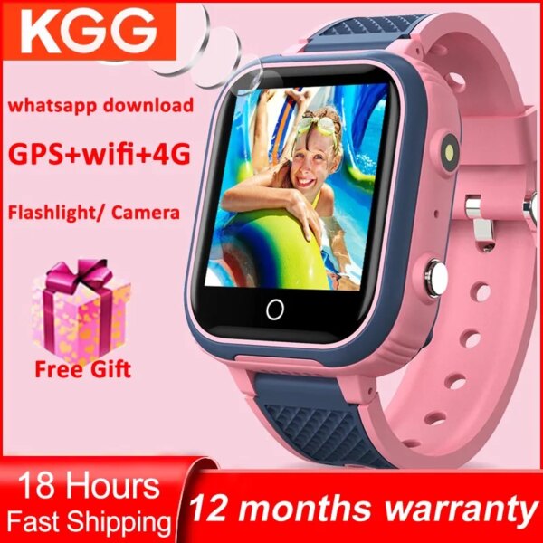 4G Kids Smart Watch Phone GPS WIFI Waterproof APP Download Video Call Remote Monitor Tracer Location Phone Clock For Children