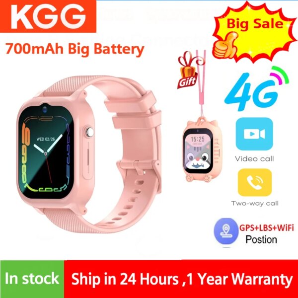 4G Kids Smart Watch Video Call GPS WIFI LBS Location Phone Watch SOS Camera Voice Chat 700mah Child Smartwatch Boys Girls Gifts