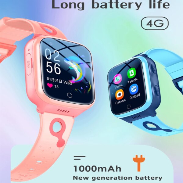 4g Kids Smart Watch GPS WiFi 1000mAh Video Call Tracker Location SOS Call Back Monitor Phone Watch Children Gifts Smartwatch