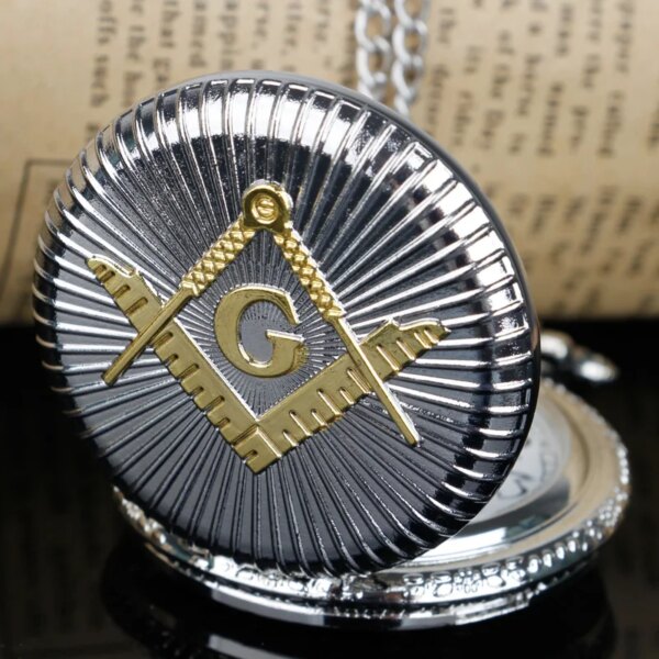 Ancient Bronze Classic Retro Masons Freemasonry Man Quartz Pocket Watch Classic Vintage Antique Pendant G Fob Watches