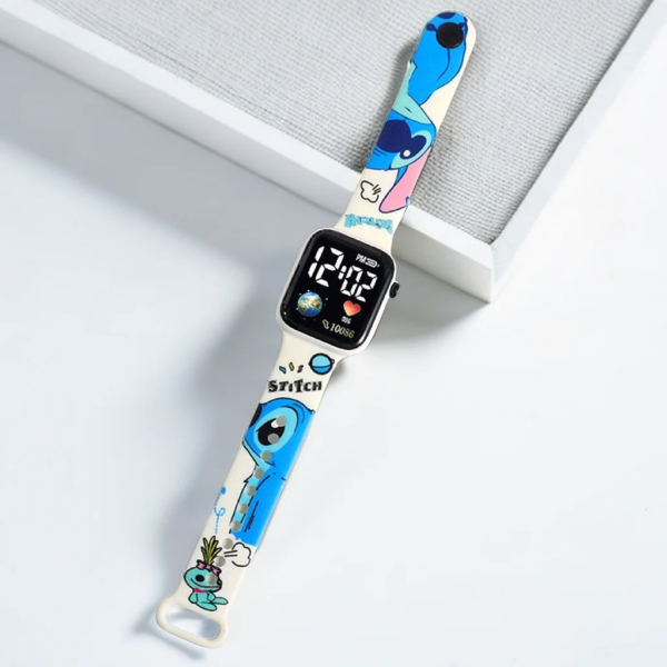 Anime Figures Disney Stitch Watches Children Wrist Strap Sports Intelligent wristwatch Waterproof Kids Toys Electronic Bracelet