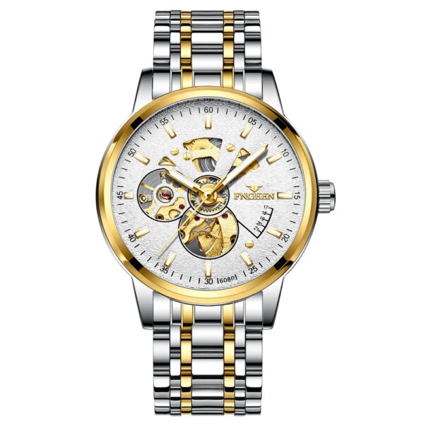 Automatic Mechanical Skeleton Men's Top Brand Stainless Steel Watch for Men Women Business Waterproof Luxury Wristwatch Clock