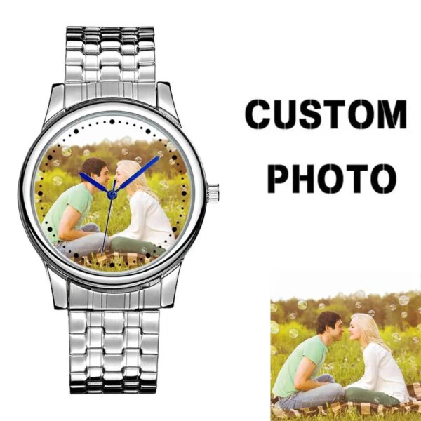 B-8204 Stainless Steel Strap Watches Design Picture for Lovers Watch Custom Logo with Your Photo/Name/Blessings Free Shipping