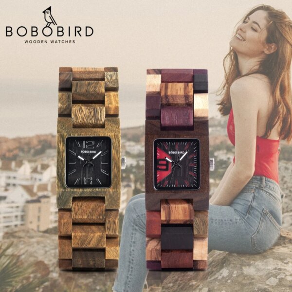 BOBO BIRD 25mm Small Women Watches Wooden Quartz Wrist Watch Timepieces Custom Girlfriend Gifts Relogio Feminino in wood Box