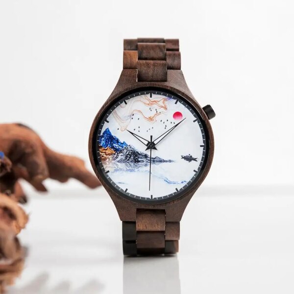 часы мужские наручные BOBO BIRD Luxury Marble Literal Handmade Wooden Watches Quartz Wristwatch