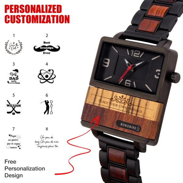 BOBO BIRD Men Watch Custom Wooden Quartz Wristwatch Top New Fashion Luminous Timepiece Clock Great Gift Box Relogio Masculino