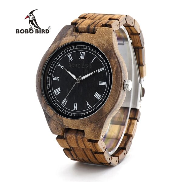 BOBO BIRD V-O18 Top Brand Mens Wood Watch Luxury Bracelet Watches with Fine Wooden Strap Male Dress Luxury Watch