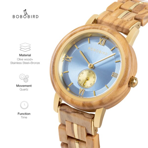 BOBO BIRD Women Watch Casual Fashion Quartz Watch Japanese Movement Round Dial Wooden Ladies Wristwatches Dress Clock Custom