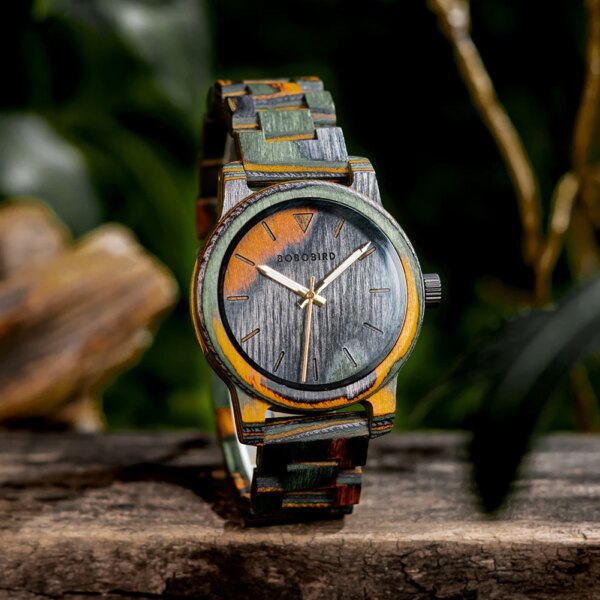 BOBO BIRD Wood Watch Men Fashion Wristwatch Japanese Quartz Movement Casual Engraved Wooden Watches Custom Personalized Gifts