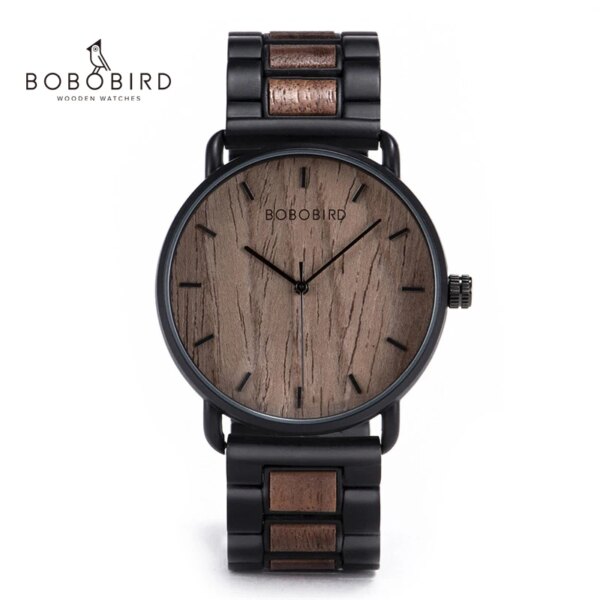 BOBOBIRD Men Business Watch Wood Wrist watches Wooden Stainless steel as Best Gift erkek kol saati dropshipping