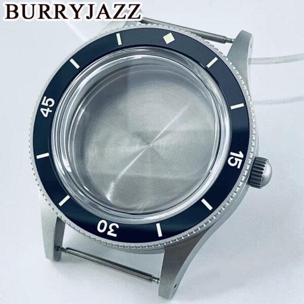 BURRYJAZZ 40mm Retro Domed NH35 NH36 NH34 ETA2824 PT5000 Watch Case With Sapphire Crystal Luminous Ceramics Bezel