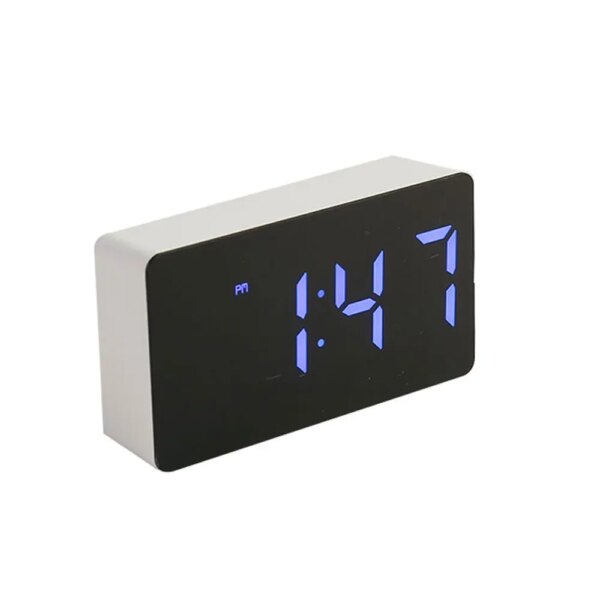 Bedroom Decoration Mini Wall  Car Mirror Alarm Clock Electronic Watch Digital Table Home Decor Living Room Led Desk Furnishings