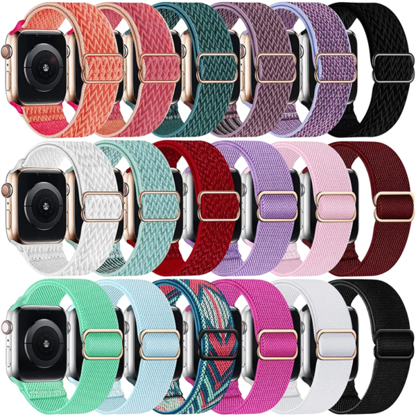 Bling Nylon Strap For Apple Watch Band ultra 2 49mm 44mm 40mm 38/42mm bohemian Bracelet iWatch Series 9 7 6 5 4 3 2 Se 8 41/45mm