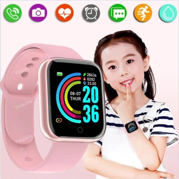 Bluetooth Smart Connected child Fitness Tracker Digital Watch Y68 Smartwatch for Men Women Children's  Waterproof Watches Montre