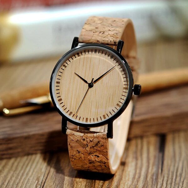 Bobo Bird Wooden Watches Men Cork Strap Wood Men's Quarzt Watch for Man Watch Ultra thin Timepieces Relogio Wristwatches Custom