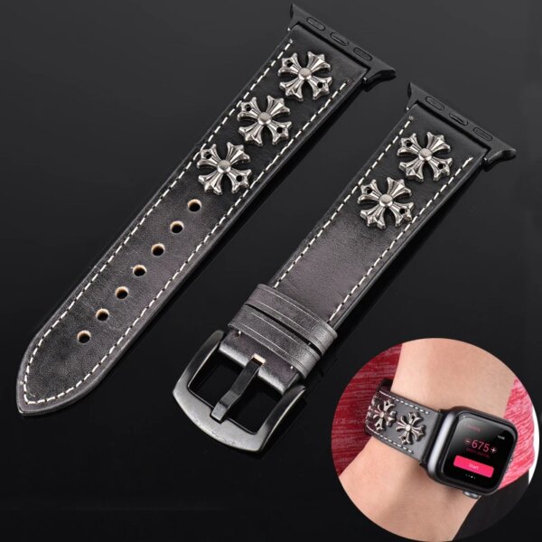 Bracelet Band For Apple Watch Strap 49mm 41mm 45mm Leather Sports loop For iWatch Series 9 8 7 6 5 4 Band 44mm 40mm correa Belt