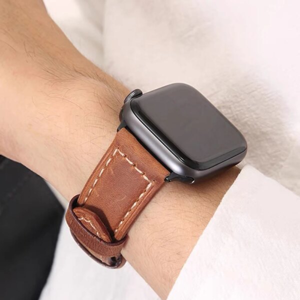 Bracelet for apple watch ultra 2 band 49mm 44mm 45mm iwatch 42mm 41mm 40mm 38mm series 9 8 7 se 6 5 4 leather strap accessories