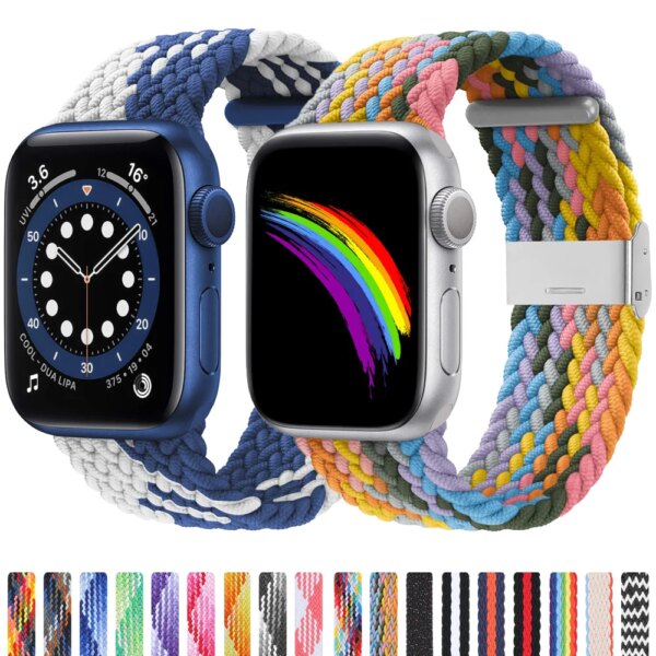 Braided Solo Loop For Apple watch ultra 2 band 49mm 45mm 38/42/40/41mm 44mm Nylon bracelet iWatch series 9 8 se 6 7 5 4 3 strap