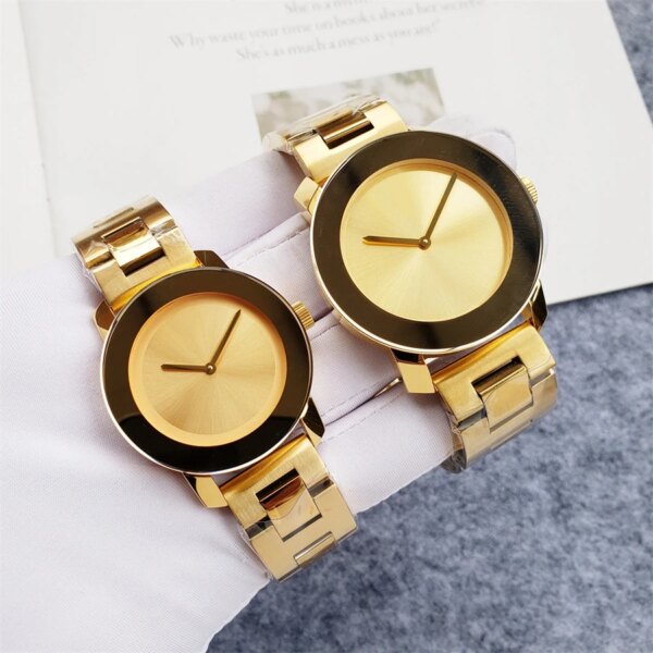 Brand Wrist Watch Classic Men Women Couples Lovers Stainless Steel Metal Band Quartz Clock M12