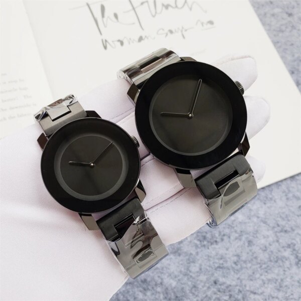 Brand Wrist Watch Classic Men Women Couples Lovers Stainless Steel Metal Band Quartz Clock Watches M12