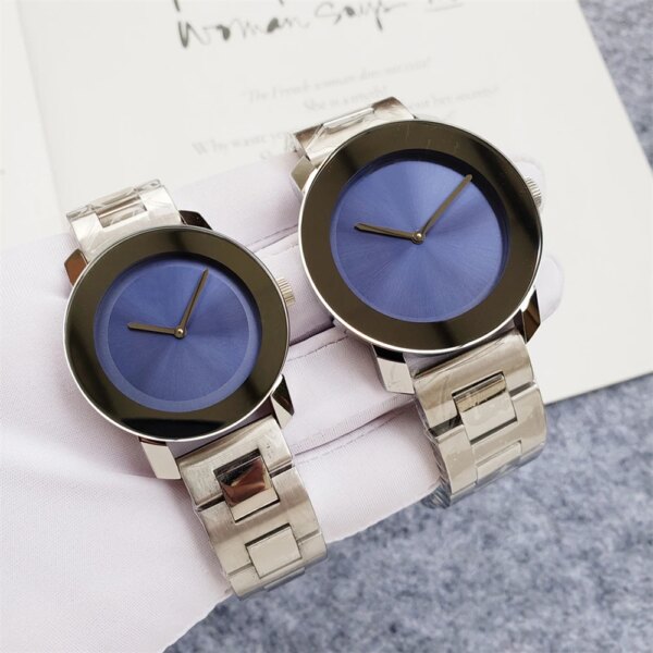 Brand Wrist Watches Classic Men Women Couples Lovers Stainless Steel Metal Band Quartz Clock M12