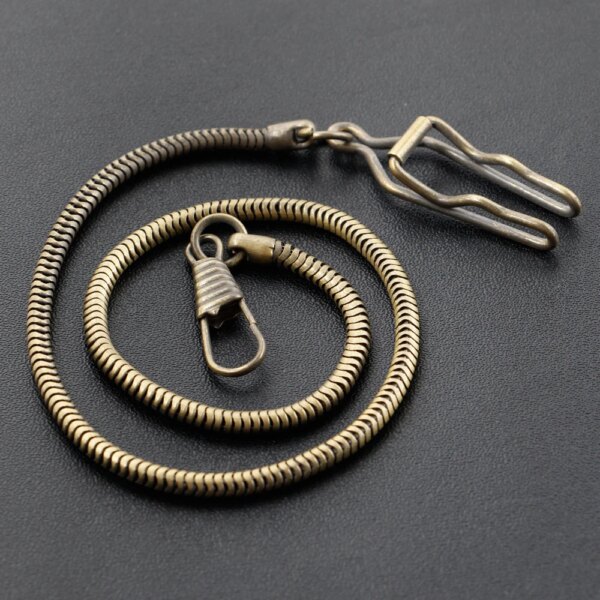 Bronze Snake Chain Pocket Watch Chain 38.5cm All Stainless Steel Vintage Necklace Chain Men's Women Accessories