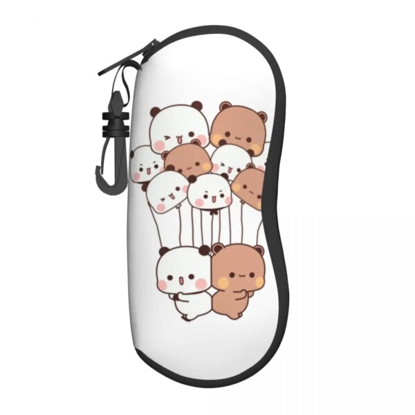 Bubu And Dudu Vertical Glasses Case Panda bear hugs love Male Female Zipper Sunglasses Pouch Trend Pocket Eyeglasses Box