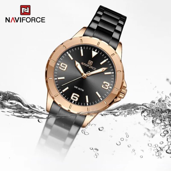 Business NAVIFORCE Women Bracelet Watches Fashion Ladies Quartz Stainless Steel Clock Female Wristwatches Waterpoof Montre Femme