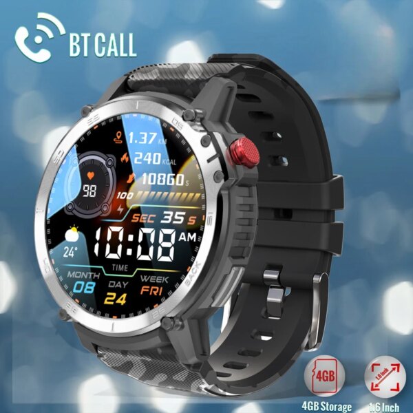 C22 Rugged Smart Watch Men 3atm Waterproof Sport Watches 1.6'' Blood Pressure Bluetooth Call Military Smartwatch For Android Ios