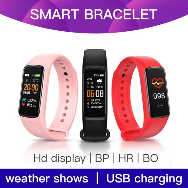 C7 Smart Watchs Men Women Bluetooth Sports Heart Rate Fitness Bracelet Waterproof Fashion Electronic Wristwatch for Android IOS