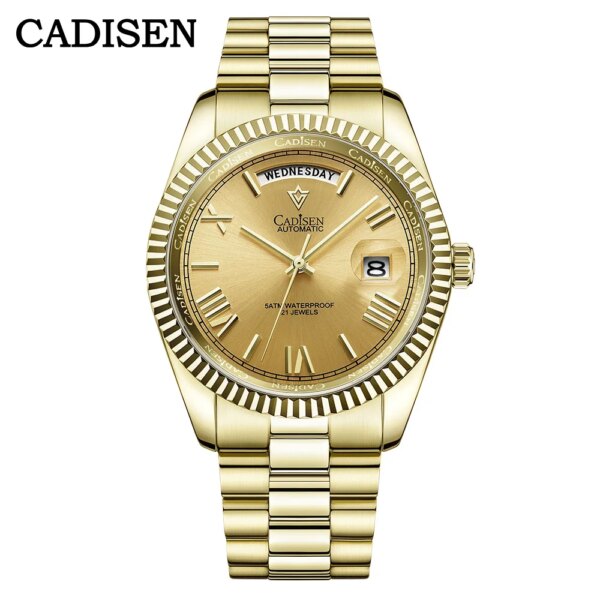 CADISEN 2021 New watch log type men's mechanical watch MIYOTA 8285 Japanese movement sapphire glass waterproof watch