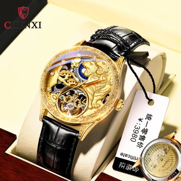 CHENXI 6029H Men's Mechanical Watch Fashion Top Brand Luxury Golden Tiger Watches Automatic Skeleton Male Clock Montre Homme