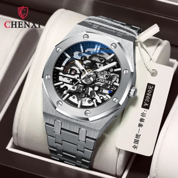 CHENXI 8848 2023 Automatic Men Top Brand Mechanical Wristwatch Business Stainless Steel Sport Male Watches Reloj Hombre