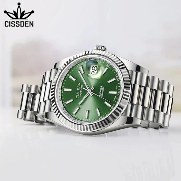 CISSDEN 2024 New Men's Watch DD40 Mechanical Top brand Luxury Men's Automatic Watch 100M Waterproof Stainless Steel WristWatch