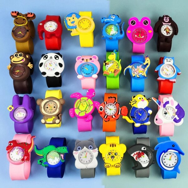 Cartoons Children Watches Baby Study Time Toy Student Clock Child Boys Girls Watches 24 Animals Dinosaur Watch Kids Watch Gift