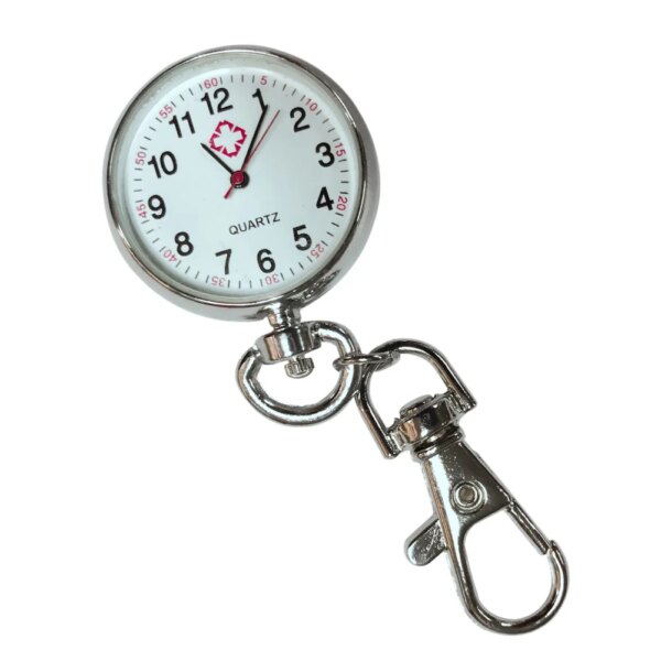 Casual Jewelry Stainless Steel Quartz Pocket Watch Pendant with Keychain