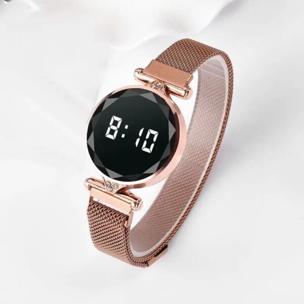 Casual Led Watch for Women Steel Band Simple Touch Screen Electronic Watch Creative Idea Reloj Mujer Elegante Wholesale