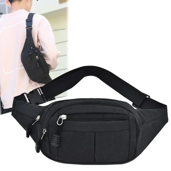 Casual Pack Purse Large Phone Belt Bag Pouch Canvas Outdoor Travel Phone Bag Banana Hip Bags Fashion Men Women Waist Bag