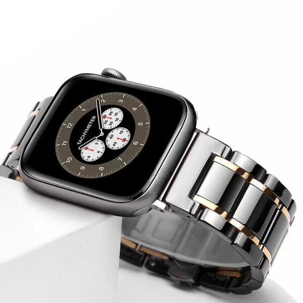 Ceramic Strap for Apple Watch Band 44mm 40mm 45mm 41mm 49mm 42mm Bracelet for iWatch Series Ultra 9 8 7 6 5 4 3 SE 45 44mm Band