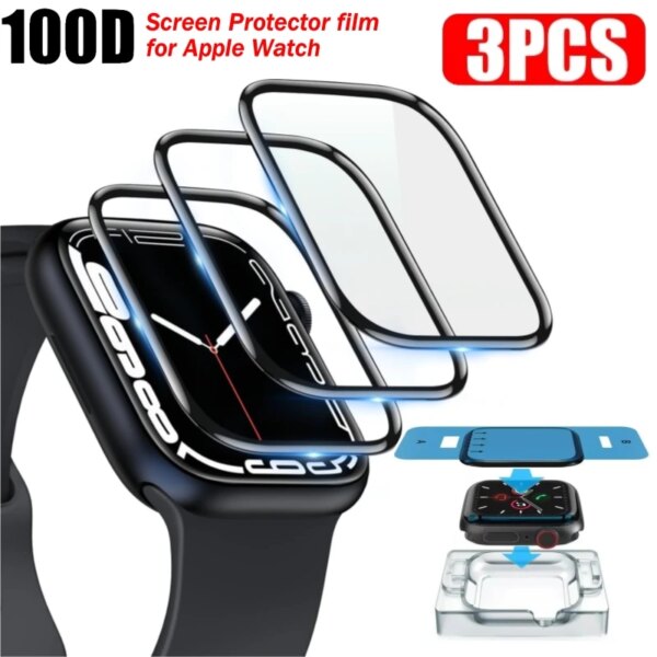 Ceramic film For Apple watch Ultra 9 8 7 6 5 4 SE 3 2  Screen protector For Apple watch 49mm 45mm 41 44 40 42 38 mm Easy Tool