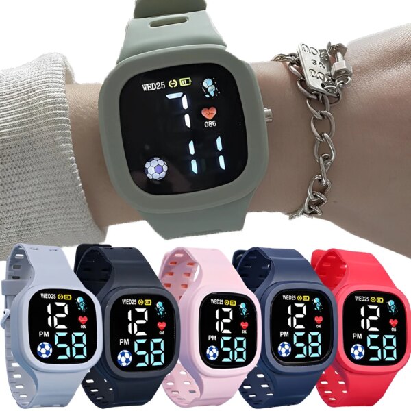 Children Electronic Watch Sport Kids Watches Silicone Strap LED Digital Watch For Kid Children Student Girl Boy Wristwatch Clock