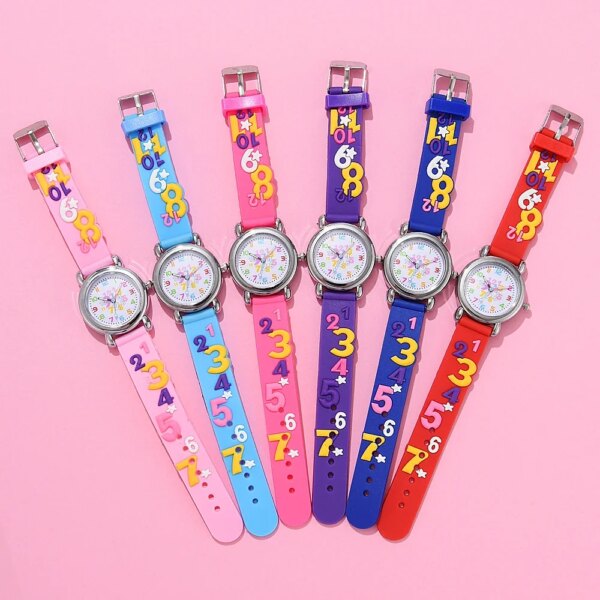 Children Watches Silicone Quartz Cute Wristwatch Birthday Gift Kid Girl Boy Study Time Girl Watch Reloj Montre