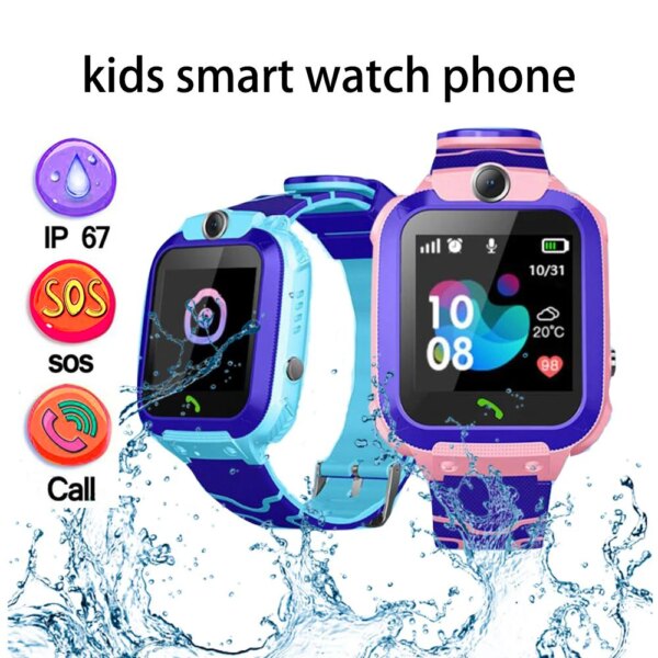 Children's Smart Watch Waterproof IP67 SOS Phone Watch Smartwatch Camera With Sim Card Kids Gift For IOS Android