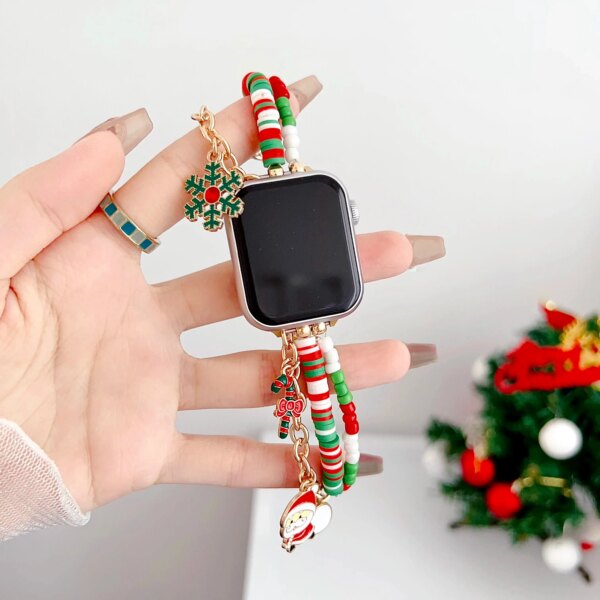 Christmas Strap For Apple Watch Band 45mm 44mm 49mm 41mm 40mm 42mm 38mm Bracelet for IWatch Series Ultra 9 8 7 SE 6 3 4 5 Band