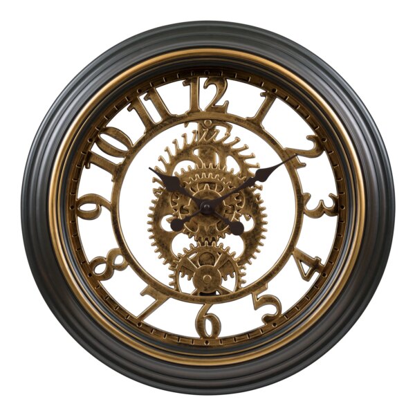 Clock 20-inch Bronze Antiqued Gears Vintage Quartz Analog Wall Clock,404-3051C Good Quality Living Room Office Decoration 2024