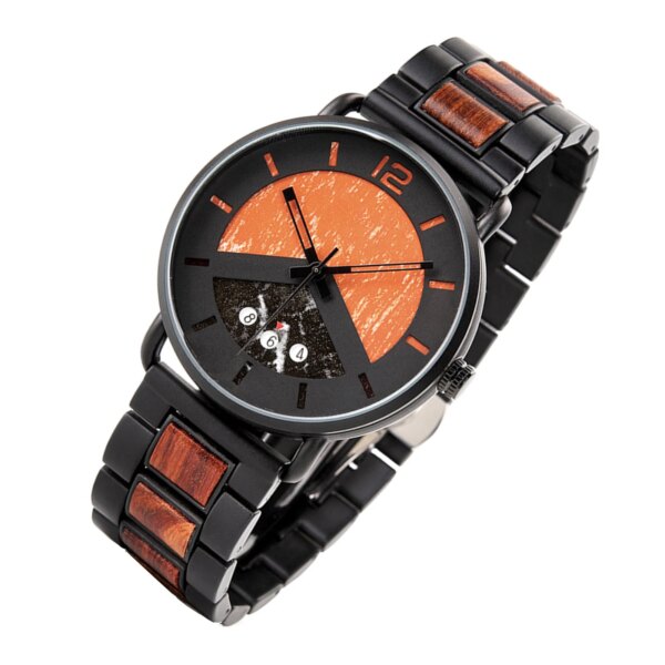 Couple Wooden Fashion Casual Analog Quartz Watch, Personalized Valentine's Day Gift Scratch Resistant Glass and Adjustable Strap