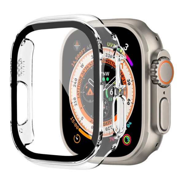 Cover For Apple Watch Ultra Case 49mm Accessories PC Shockproof Bumper+Tempered Glass Screen Protector iwatch Series Ultra 2